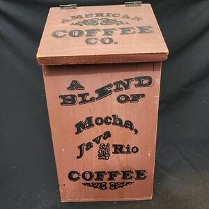 Vintage Coffee Storage Box with Lid